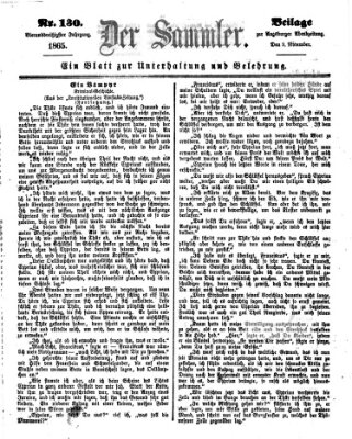 Der Sammler (Augsburger Abendzeitung) Donnerstag 9. November 1865