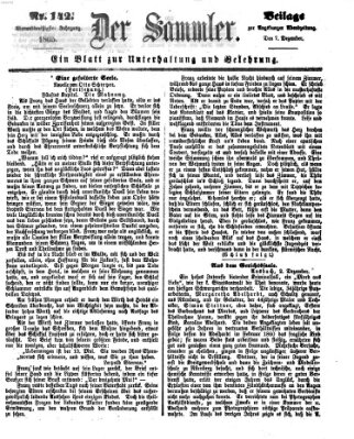 Der Sammler (Augsburger Abendzeitung) Donnerstag 7. Dezember 1865