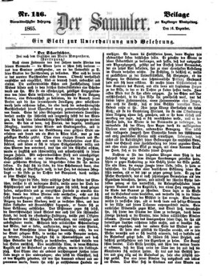 Der Sammler (Augsburger Abendzeitung) Samstag 16. Dezember 1865