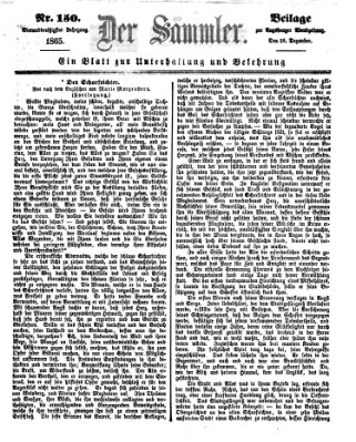 Der Sammler (Augsburger Abendzeitung) Donnerstag 28. Dezember 1865