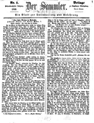 Der Sammler (Augsburger Abendzeitung) Donnerstag 4. Januar 1866