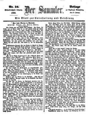 Der Sammler (Augsburger Abendzeitung) Donnerstag 25. Januar 1866