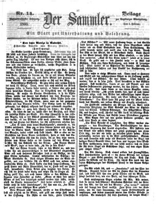 Der Sammler (Augsburger Abendzeitung) Samstag 3. Februar 1866