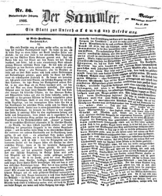 Der Sammler (Augsburger Abendzeitung) Dienstag 27. März 1866