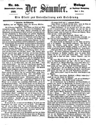 Der Sammler (Augsburger Abendzeitung) Dienstag 1. Mai 1866