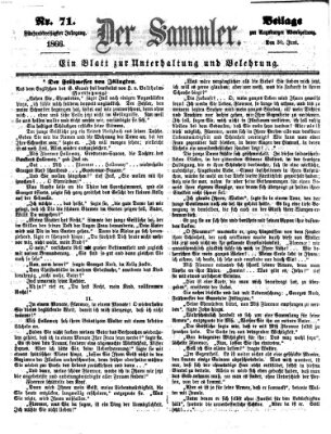 Der Sammler (Augsburger Abendzeitung) Samstag 30. Juni 1866