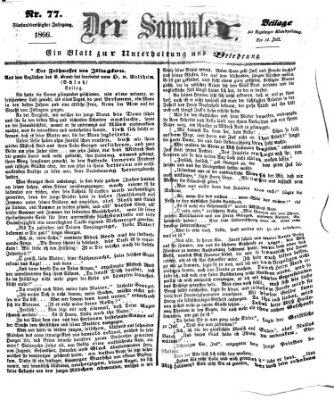 Der Sammler (Augsburger Abendzeitung) Samstag 14. Juli 1866