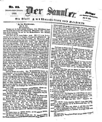 Der Sammler (Augsburger Abendzeitung) Samstag 28. Juli 1866