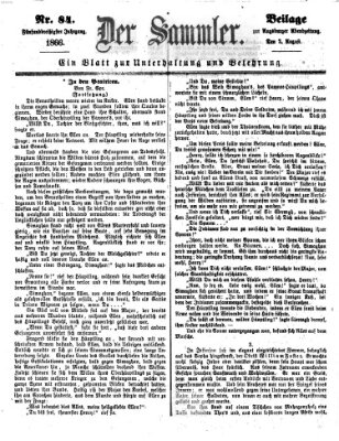 Der Sammler (Augsburger Abendzeitung) Donnerstag 2. August 1866