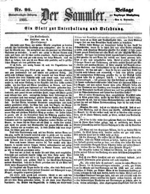 Der Sammler (Augsburger Abendzeitung) Dienstag 4. September 1866