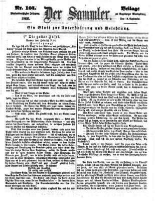 Der Sammler (Augsburger Abendzeitung) Dienstag 18. September 1866