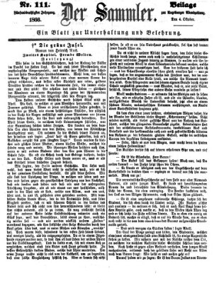 Der Sammler (Augsburger Abendzeitung) Donnerstag 4. Oktober 1866