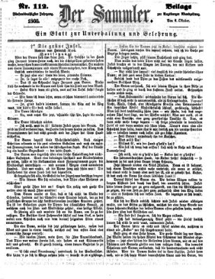 Der Sammler (Augsburger Abendzeitung) Samstag 6. Oktober 1866