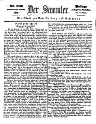 Der Sammler (Augsburger Abendzeitung) Dienstag 16. Oktober 1866