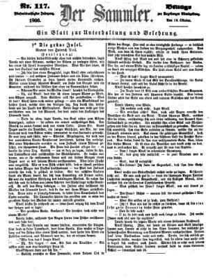 Der Sammler (Augsburger Abendzeitung) Donnerstag 18. Oktober 1866