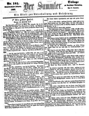 Der Sammler (Augsburger Abendzeitung) Dienstag 20. November 1866