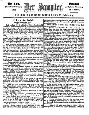 Der Sammler (Augsburger Abendzeitung) Samstag 15. Dezember 1866