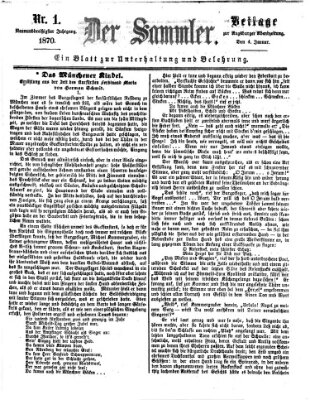 Der Sammler (Augsburger Abendzeitung) Dienstag 4. Januar 1870