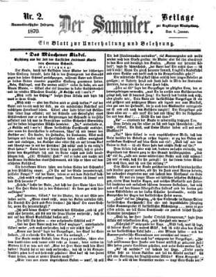 Der Sammler (Augsburger Abendzeitung) Donnerstag 6. Januar 1870