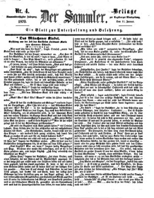 Der Sammler (Augsburger Abendzeitung) Dienstag 11. Januar 1870