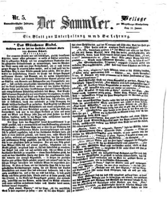 Der Sammler (Augsburger Abendzeitung) Donnerstag 13. Januar 1870