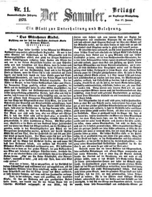 Der Sammler (Augsburger Abendzeitung) Donnerstag 27. Januar 1870