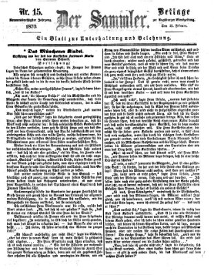 Der Sammler (Augsburger Abendzeitung) Dienstag 15. Februar 1870