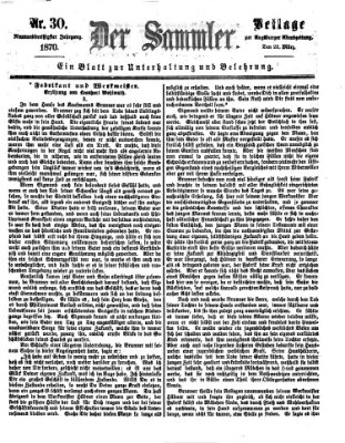 Der Sammler (Augsburger Abendzeitung) Dienstag 22. März 1870