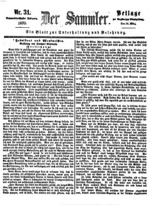 Der Sammler (Augsburger Abendzeitung) Donnerstag 24. März 1870