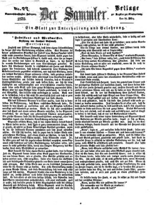 Der Sammler (Augsburger Abendzeitung) Mittwoch 30. März 1870