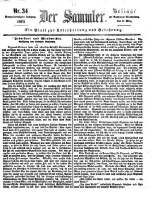 Der Sammler (Augsburger Abendzeitung) Donnerstag 31. März 1870