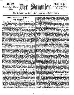 Der Sammler (Augsburger Abendzeitung) Donnerstag 21. April 1870