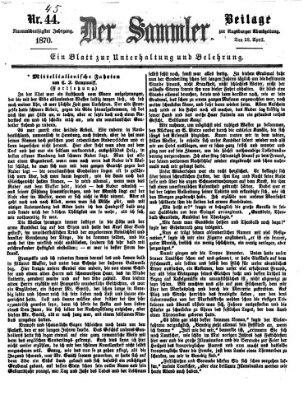 Der Sammler (Augsburger Abendzeitung) Donnerstag 28. April 1870