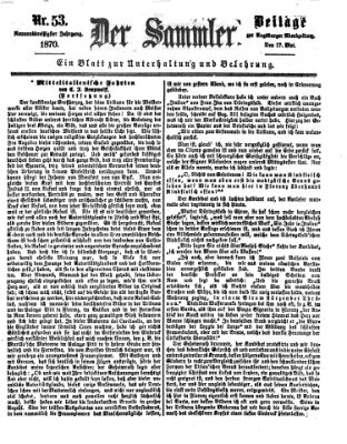 Der Sammler (Augsburger Abendzeitung) Dienstag 17. Mai 1870