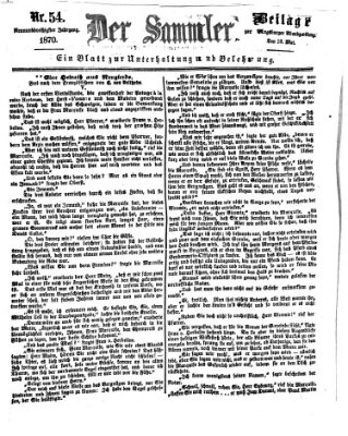 Der Sammler (Augsburger Abendzeitung) Donnerstag 19. Mai 1870