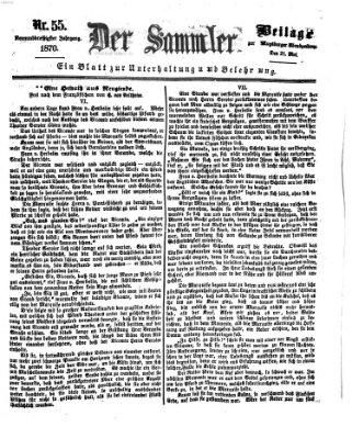 Der Sammler (Augsburger Abendzeitung) Samstag 21. Mai 1870