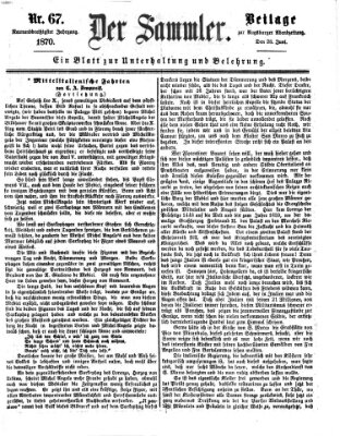 Der Sammler (Augsburger Abendzeitung) Dienstag 28. Juni 1870