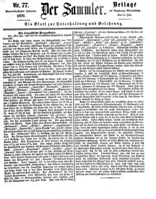 Der Sammler (Augsburger Abendzeitung) Donnerstag 21. Juli 1870