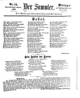 Der Sammler (Augsburger Abendzeitung) Mittwoch 10. August 1870