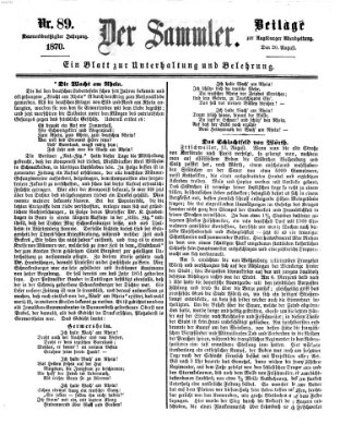 Der Sammler (Augsburger Abendzeitung) Samstag 20. August 1870