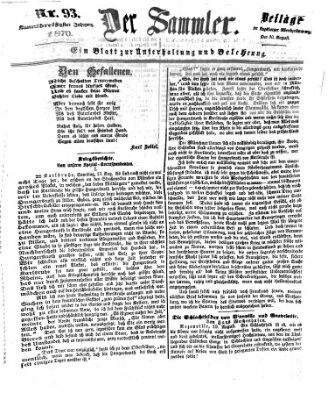 Der Sammler (Augsburger Abendzeitung) Dienstag 30. August 1870