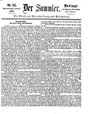 Der Sammler (Augsburger Abendzeitung) Samstag 3. September 1870