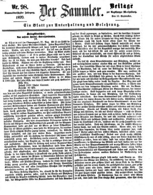 Der Sammler (Augsburger Abendzeitung) Samstag 10. September 1870