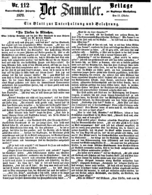 Der Sammler (Augsburger Abendzeitung) Donnerstag 13. Oktober 1870