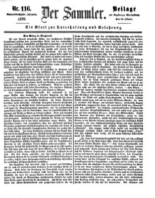 Der Sammler (Augsburger Abendzeitung) Samstag 22. Oktober 1870