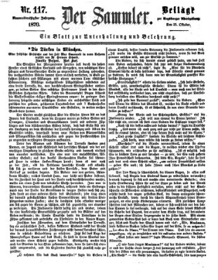 Der Sammler (Augsburger Abendzeitung) Dienstag 25. Oktober 1870