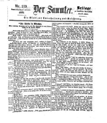 Der Sammler (Augsburger Abendzeitung) Samstag 29. Oktober 1870