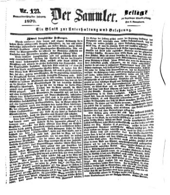 Der Sammler (Augsburger Abendzeitung) Dienstag 8. November 1870