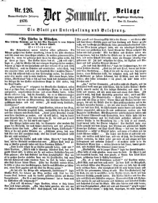 Der Sammler (Augsburger Abendzeitung) Dienstag 15. November 1870