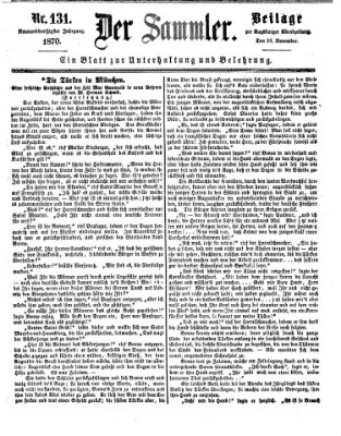 Der Sammler (Augsburger Abendzeitung) Samstag 26. November 1870